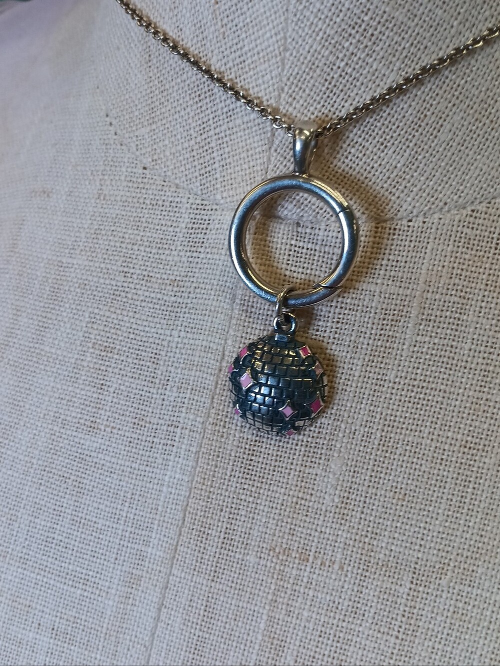 James Avery Silver Disco Ball Charm with Pink Enamel Stars New Limited - Picture 8 of 12